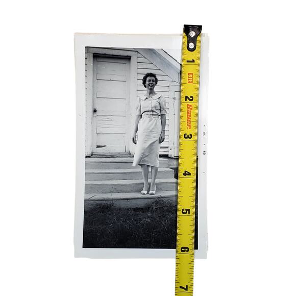 3 Vtg Lady Posing in Front of Home Through The Years Original Monochrome Photo - Picture 3 of 4